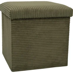 SCOTT COFFRE POUF PLIABLE COTELE VERT