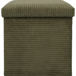 SCOTT COFFRE POUF PLIABLE COTELE VERT