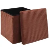 SCOTT COFFRE POUF PLIABLE COTELE TERRACOTTA