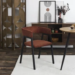 SCOTT FAUTEUIL DESIGN COTELE TERRACOTTA