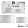 SERVICE 12 PIECES RECTANGLE VERRE DIAMANTS