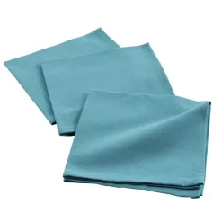 3 SERVIETTES DE TABLE 40X40 CM COTON UNI INITIA BLEU