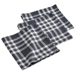 SERVIETTE TABLE X3 PCS 45X45CM COTON TISSE TRADITIO NOIR