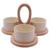 SET APERO 3 COUPELLES BEIGE ET PLATEAU