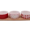 SET APERO NOEL 3 COUPES ET PLATEAU ROUGE