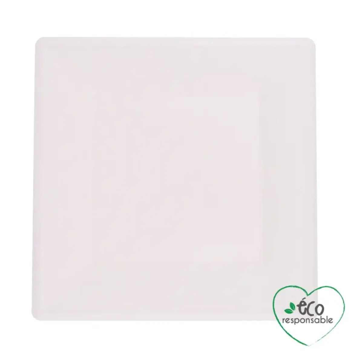 SET 12 ASSIETTES CARREES CANNE A SUCRE 20CM BLANC