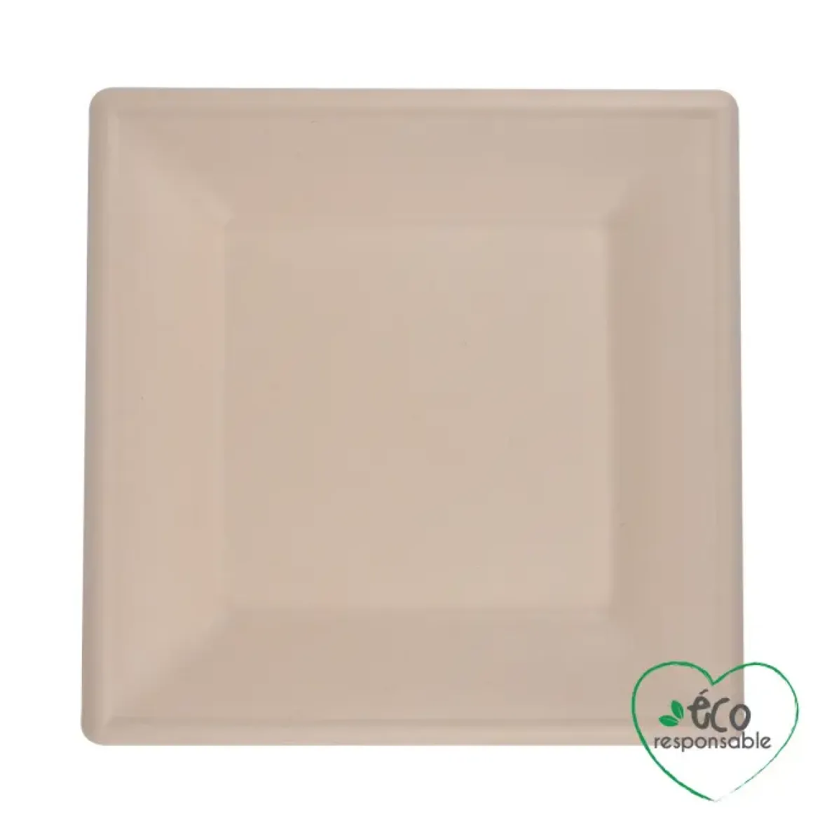 SET 12 ASSIETTES CARREES CANNE A SUCRE 20CM NATUREL