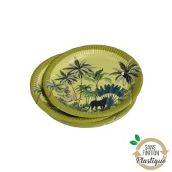 SET 10 ASSIETTES CARTON D.18CM PALMERAIE