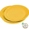 SET 20 ASSIETTES CARTON D.23CM VITAMINE JAUNE MOUTARDE