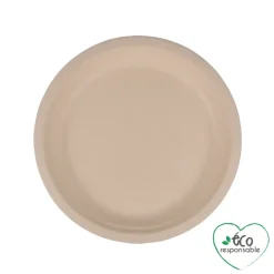SET 12 ASSIETTES RONDES CANNE A SUCRE 18CM NATUREL