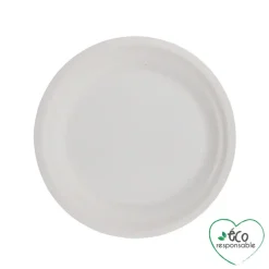 SET 12 ASSIETTES RONDES CANNE A SUCRE 18CM BLANC