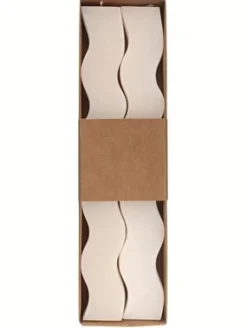 SET 2 BOUGIES ONDULEES 3X23.5CM BLANCHE