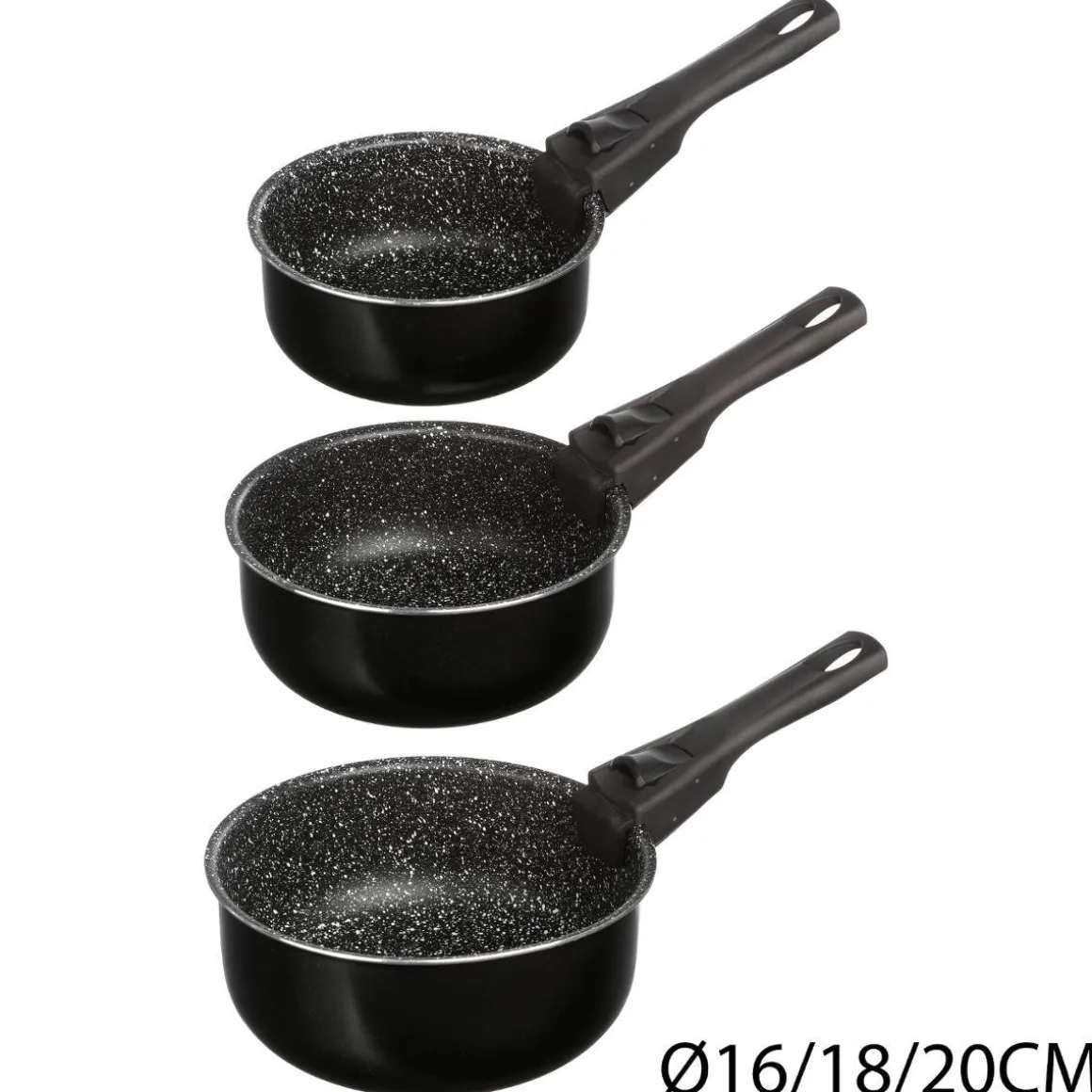 SET 3 CASSEROLES PIERRE AVEC POIGNEES 16 A 20CM