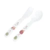 SET 2 COUVERTS PLASTIQUE DECORES CUILLERE ET FOURCHETTE