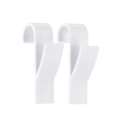 SET 2 CROCHETS RADIATEUR SECHE SERVIETTE BLANC