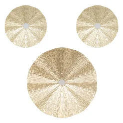SET 3 DECOS MURALES LESLIE METAL OR