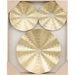 SET 3 DECOS MURALES LESLIE METAL OR