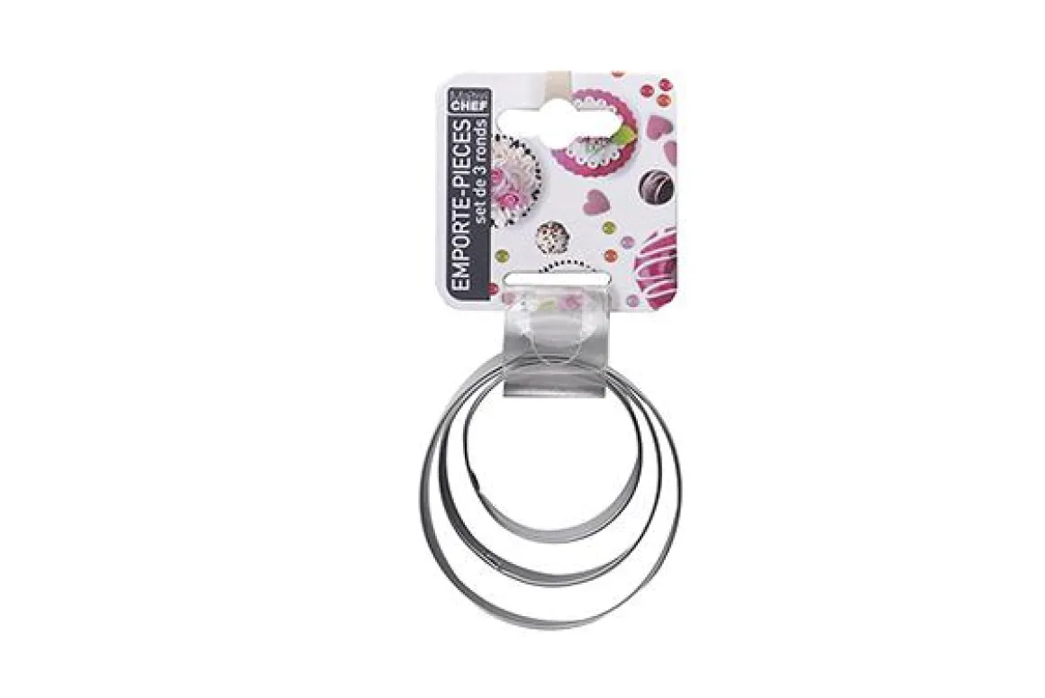 SET DE 3 EMPORTE PIECES ROND INOX