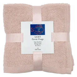 SET DE 5 SERVIETTES INVITE 30X30CM ROSE