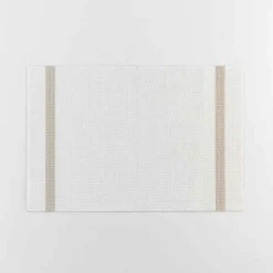 SET DE TABLE 30X45CM PVC ET FILS METALLISES GOLDIRA BLANC OR