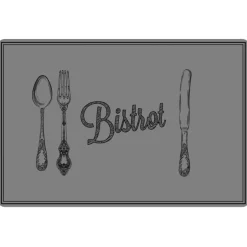 SET DE TABLE 28.5X43.5 CM PVC IMPRIME CUISINE BISTROT GRIS