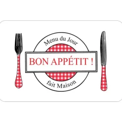 SET DE TABLE 28.5X43.5 CM PVC IMPRIME FAIT MAISON