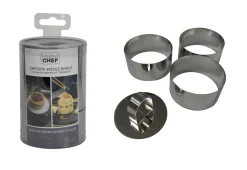 SET 3 EMPORTE PIECES ROND AVEC POUSSOIR