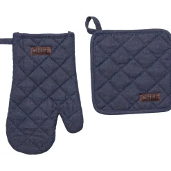 SET GANT CUISINE ET MANIQUE CHEF COTON BLEU DENIM
