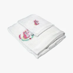 SET GANT ET DRAP DOUCHE 70X130CM EPONGE BRODEE ZOELIE