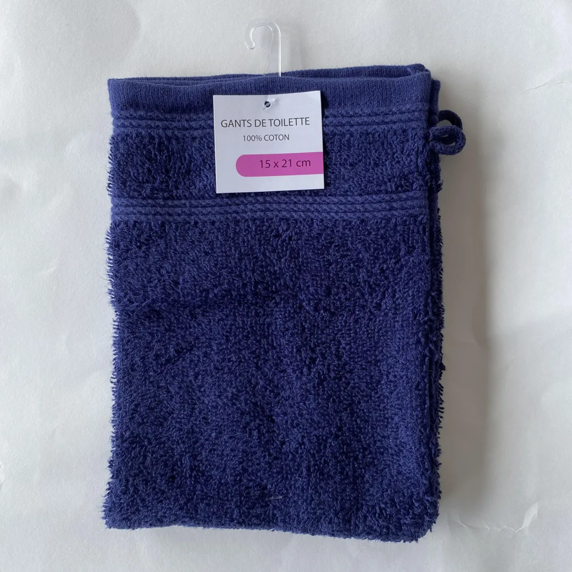 SET 2 GANTS TOILETTE 16X21CM BLEU