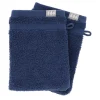 SET 2 GANTS TOILETTE 15X21CM COTON BLEU MARINE