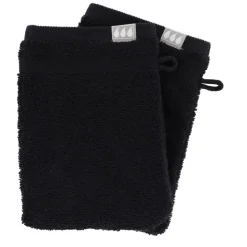 SET 2 GANTS TOILETTE 15X21CM COTON NOIR