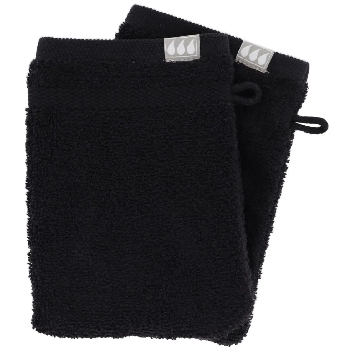 SET 2 GANTS TOILETTE 15X21CM COTON NOIR