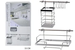 SET 12 PIECES 2 BARRES ET RANGEMENT CUISINE