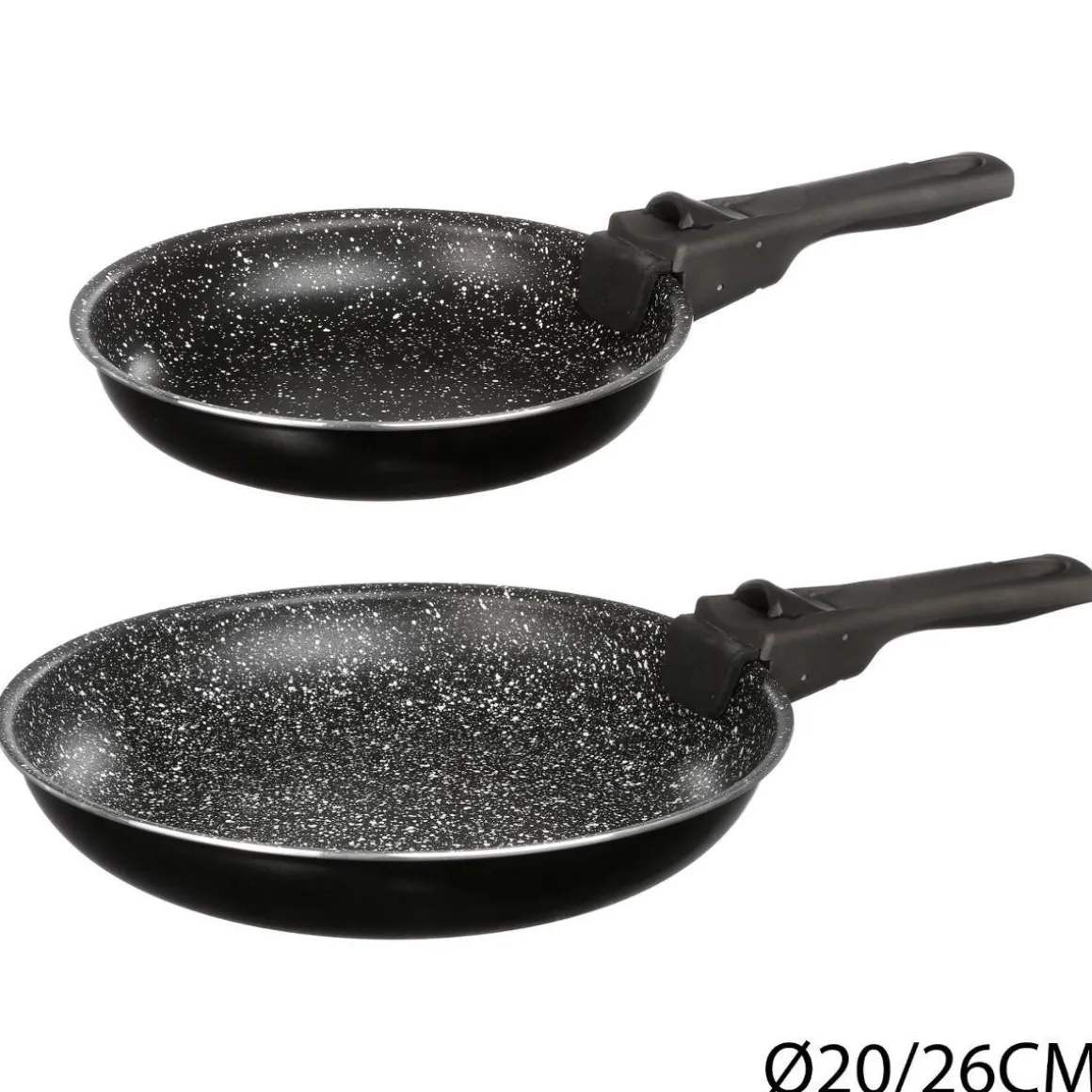SET 2 POELES PIERRE AVEC POIGNEES 20CM ET 26CM