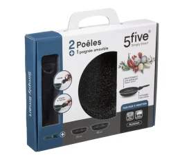 SET 2 POELES PIERRE AVEC POIGNEES 20CM ET 26CM