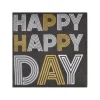SET 20 SERVIETTES COCKTAIL 3 PLIS HAPPY BIRTHDAY 25X25CM