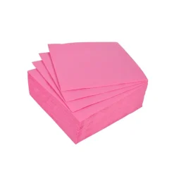 SET 40 SERVIETTES MICRO ROSE 25X25CM