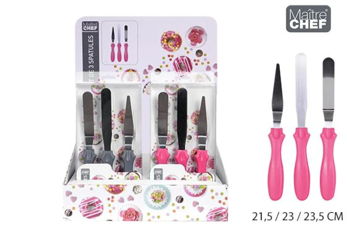SET 3 SPATULES A GLACAGE INOX