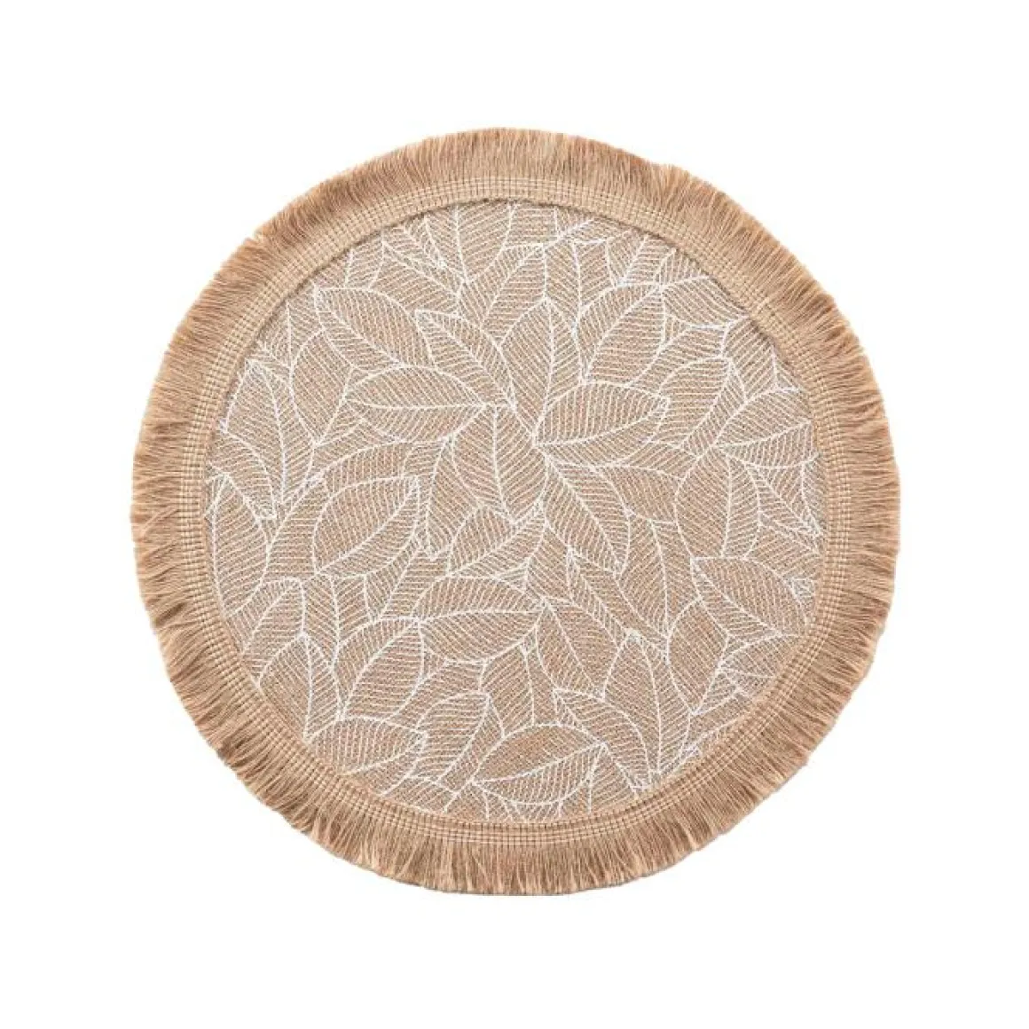 SET TABLE D.38CM JUTE IMPRIME ET FRANGES COLOMBIE