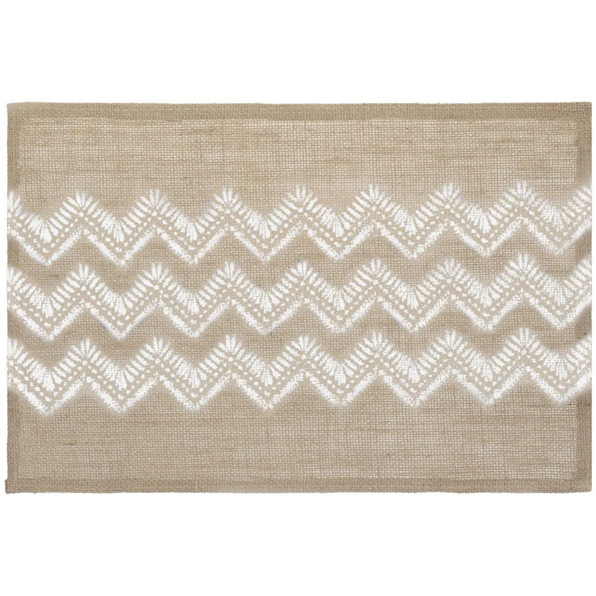SET TABLE JUTE CHEVRON BLANC 45X30CM