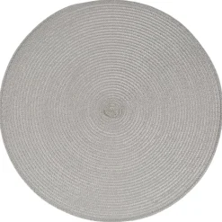 SET TABLE TRESSE ROND GRIS CLAIR