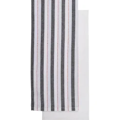 SET 2 TORCHONS CHARLIZE 50X70CM COTON NOIR