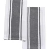 SET 2 TORCHONS LENA 50X70CM COTON POLYESTER NOIR