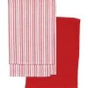 SET 2 TORCHONS ROULES 45X65CM COTON ROUGE