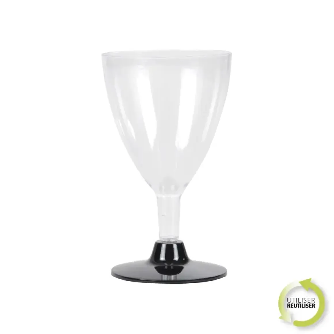 SET 6 VERRES A PIED EAU VIN 18CL NOIR