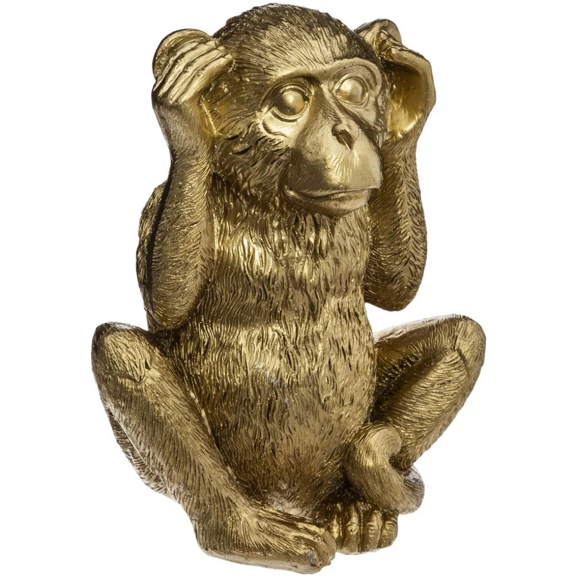 SINGE SAGESSE RESINE OR OREILLE H.17CM