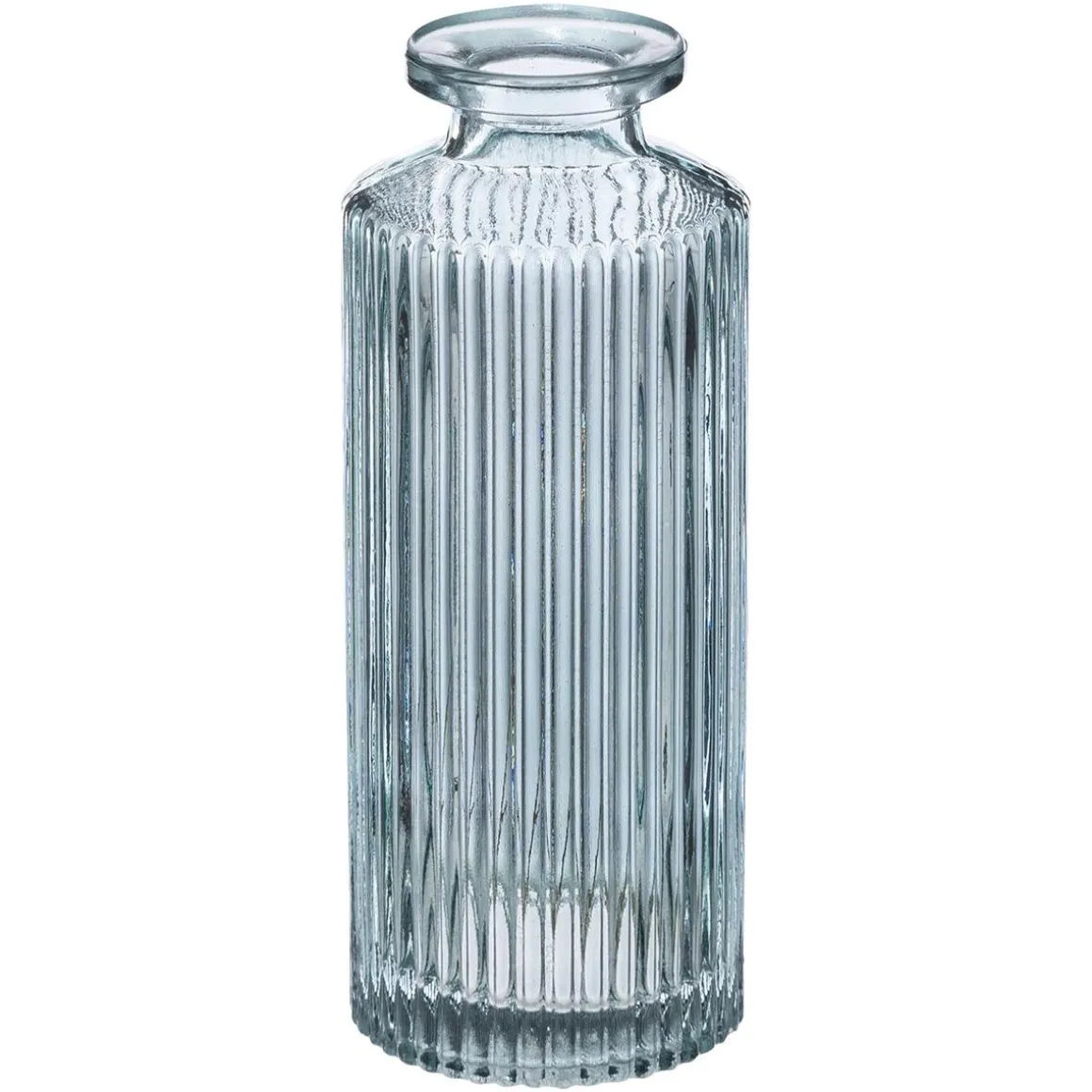 SOLIFLORE VAE VERRE STRIE VERT H.13.5CM X3 PIECES