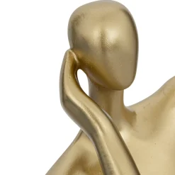 STATUE FEMME COLLECTIONNEUR OR H.25CM