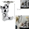 STATUE OURSON VIDE POCHE ARGENT H12CM